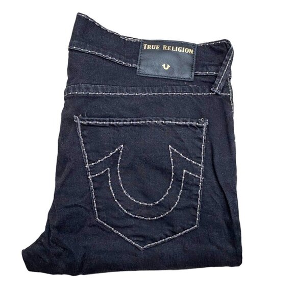 True Religion Jeans Size 34 GENO CABLESTITCH Black - Picture 1 of 7